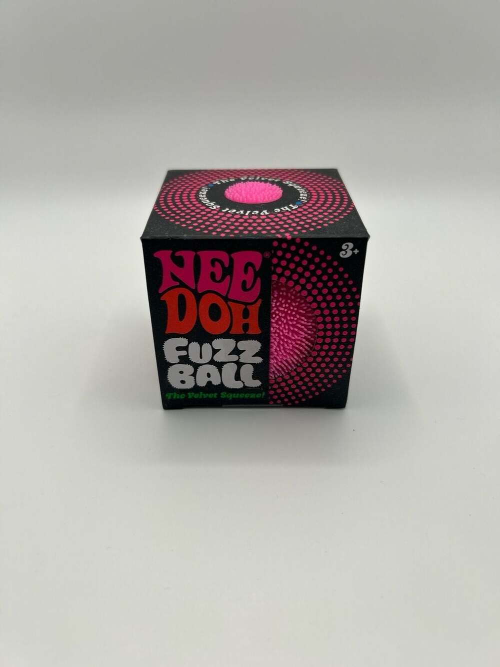 NeeDoh Fuzz Ball The Velvet Squeeze Sensory Fidget Toy, Pink